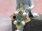 TAGLIAMONTE Designs (Q21102) 925SS / YGP Venetian Cameo Pendant *Athena*