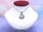 SAMUEL B *BJC* (2006) 925 SS Crescent Moon Shaped Pendant *Pink Opal*