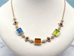 TAGLIAMONTE Designs (AD3537)14K Venetian Intaglio Station Necklace *Rubies*Reg.$1800