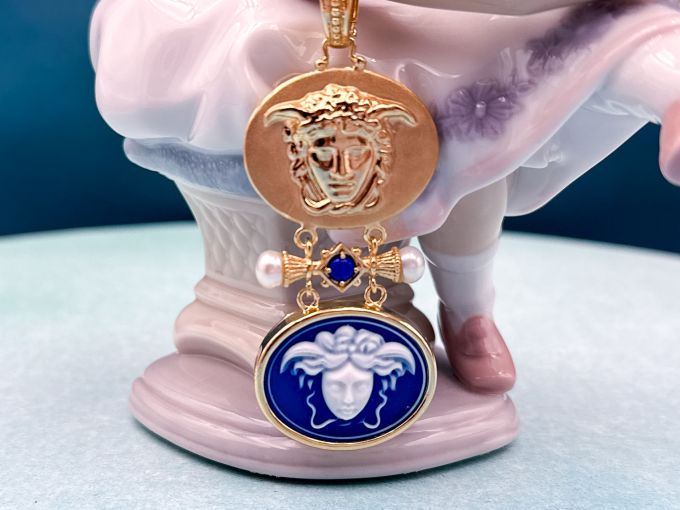 TAGLIAMONTE Designs (PN2878P) 925SS/YGPAgate Cameo Pendant *Medusa*Reg.$400