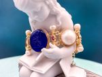 TAGLIAMONTE Design(PN2892B) 925SS/YGP Venetian Cameo Bracelet *Amethyst*Reg.$500