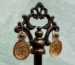 TAGLIAMONTE Designs (LDM2288) 18K Cameo Earrings w/Sapphires *Apollo/Cupid*Reg.$1550