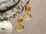 TAGLIAMONTE Designs (1957-Y) 925SS/YGP Venetian Intaglio Earrings*Hercules,Dog*Reg.$200