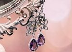 SAMUEL B *BJC* (59872E.A) 925SS /18K Amethyst Butterly Earrings *Reg.$165*