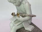 SAMUEL B *BJC* (58903BA.CI) 925SS/18K Hinged 5mm Cable Bangle Bracelet *Citrine*