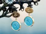 TAGLIAMONTE Designs (2305E) 925SS/YGP Venetian Cameo Earrings *Chimera*Reg.$280