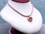 Arts Elegance (1118A) 14K Yellow Gold Pink Topaz Heart Pendant *The Maria Pearl Heavenly Heart*Reg.$1000