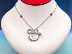 TAGLIAMONTE Designs (1905) 925SS/Rhod. Cameo Charm Necklace *Cupid,Moonface*Reg.$200