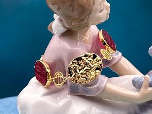 TAGLIAMONTE Designs (2295B) 925SS/YGP Venetian Cameo Bracelet *Aurora Chariot*Reg.$450