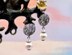 TAGLIAMONTE Designs (1161) 925SS/rHOD. Drop Earrings *Pearl*Reg.$130
