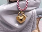 Arts Elegance (1113) 14K Heart Pendant with Key Garnet Accent *Reg. $900**