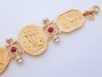 TAGLIAMONTE Designs (ORO-118) 18K Cameo Bracelet with *Rubies + Pearls* Reg.$4500