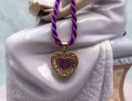 Arts Elegance (1117) 14K Yellow Gold Brazilian Amethyst Heart Pendant*Reg$1000
