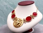 TAGLIAMONTE Designs (SH446-Red) 18K Cameo Necklace with *Rubies, Pearls*Medusa*Reg.$7500