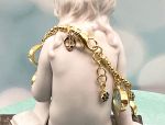TAGLIAMONTE Designs (1992B) 9225SS/YGP Venetian Charm Cameo Bracelet *Bl Spinel*Reg.$350