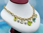 TAGLIAMONTE Designs (1996N) 925SS/YGP Venetian Cameo Charm Necklace *Pearls*Reg.$350