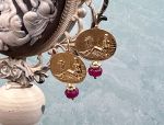 TAGLIAMONTE Designs (SH498) 18K Cameo Earrings w/ Rubies*Aphrodite/Cupid*Reg.$1690