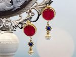 TAGLIAMONTE Designs (PN2852E) 925SS/YGP Venetian Intaglio Earrings *Busy Bee*Reg.$240