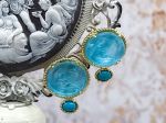 TAGLIAMONTE Designs (SH965B-Turq) 925SS/YGP Venetian Cameo Bracelet *Cupid*Reg.$650