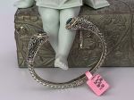 SAMUEL B *BJC* (60831BA.BT) 925SS/18K Hinged 7mm Cable Bangle Bracelet *Blue Topaz*