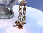 TAGLIAMONTE Designs (1936) 925SS/YGP Venetian Cameo Charm Bracelet*Reg.$325