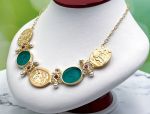 TAGLIAMONTE Designs (1419A) 925SS/YGP Venetian Cameo Necklace w/ *Rubies+ Pearls*Aphrodite, Cupid, Pan, Gryphon*Reg.$600