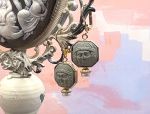 TAGLIAMONTE Designs (1873) 925SS/YGP Lava Stone Cameo Earrings *Incan Emperor*Reg.$200