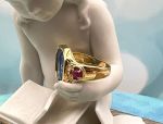 TAGLIAMONTE (1983R) 925SS/YGP Venetian Intaglio Ring*Rubies *Maened*Reg.$200