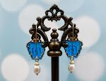 TAGLIAMONTE Designs (Q19052) 925SS/YGP Venetian Cameo Earrings *Medusa*Reg.$280