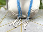 Versatile Apatite and Pearl Beaded Scarf Necklace (LDM7546)