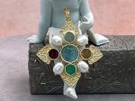 TAGLIAMONTE Designs (Q21102) 925SS / YGP Venetian Cameo Pendant *Athena*