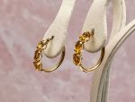 14K Yellow Gold Citrine Hoop Earrings (2802)*Reg.$180
