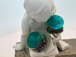 TAGLIAMONTE Designs (SH387E-Green)18K Venetian Cameo Earrings*Grn Quartz, Rubies, Sapphires*Aurora Chariot*Reg.$1900