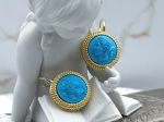 TAGLIAMONTE Designs (2380E) 925SS/YGP Magnesite Cameo Earrings*Ceres*Reg.$450
