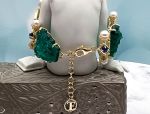 TAGLIAMONTE Designs (SH206B) 925SS/YGP Venetian Cameo Bracelet with *Lapis, Pearls*Medusa, Aurora*Reg.$800