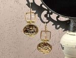 TAGLIAMONTE Designs (1963-Clear) 925SS/YGP Venetian Intaglio Earrings*Hercules,Pegasus*Reg.$200
