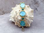 TAGLIAMONTE Designs (SH965B-Turq) 925SS/YGP Venetian Cameo Bracelet *Cupid*Reg.$650