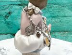 TAGLIAMONTE (521) 925SS 14K Cameo Charm Bracelet *Smokey Quartz*Reg.$500