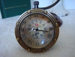 Authentic Models ~ SC055 ~ Eye of the Time Porthole Clock *Aged Brass*