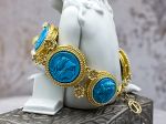 TAGLIAMONTE Designs (SH843B) 925SS/YGP Magnesite Cameo Bracelet *Mythology*Reg.$850
