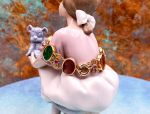 TAGLIAMONTE Designs~14K Venetian Intaglio Station Bracelet W/ Rubies*Reg.$3500
