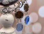 TAGLIAMONTE(1895) 925SS/Rhod Earrings*Venetian Intaglio*Authentic Roman Coins*Reg.$295