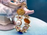 TAGLIAMONTE Design(PN2892B) 925SS/YGP Venetian Cameo Bracelet *Amethyst*Reg.$500